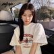 MJ STYLE pure cotton short-sleeved T-shirt for men and women 2026 summer loose casual versatile American retro style hot girl half-sleeved top