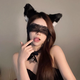 Miao Yijia Cat Ear Headband Female Cos Cat Ear Headband Female Hair Accessory Rabbit Ears Chinese Valentine's Day Couple Fun Bell Collar Eye Mask Cat Ear Headband + Lace Eye Mask + Bell Collar