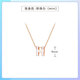 Li Shengao's version of V gold-plated 18KH letter necklace for women, classic enamel K gold pendant, light luxury niche clavicle chain for best friends, small rose gold chain, white pendant