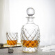 New popular glass whiskey bottle, bottle, bottle, cup set 800ml 12163 round plug (