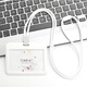 Fashionable round rope lanyard tag employee card bus card work card work card campus card card student bus C5 gray vertical version + 9734 silver round rope