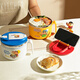 Modern Housewife Crayon Shin-chan Instant Noodle Bowl Stainless Steel Bowl Dormitory Students Special Lunch Box Soup Bowl with Cover