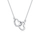 Mengjinyuan platinum necklace pt950 love interlocking pendant clavicle chain set chain as a birthday gift for girlfriend, heart to heart - 43cm - about 2.95g