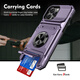 Cool hidden card case suitable for iPhone16ProMax mobile phone case with ring bracket Apple 15 built-in card bag integrated 14plus 13 car magnetic suction 11 change Rose gold hidden card bag + ring bracket + car magnetic suction 2 cards iPhone 16 pro