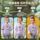 ASK JUNIOR Fake Two-Piece Children's Sweatshirt Spring Girls Striped Pullover Children's Moisturizing Breathable Sportswear Purple 120
