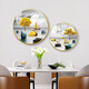 Decoración de pared de entrada simple moderna Pintura de comedor redondo Pintura colgante Luz de lujo dormitorio de lujo Decoración suave Cristal porcelana Mural TXMG3899 Diámetro 80 cm*1 Plata Aleación de aluminio cepillado de 40 mm
