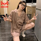 Catman (Miiow) Nuevo pijama de estilo chino para mujeres en verano se puede usar un nuevo estilo de manga corta para el verano con la ropa del hogar de seda real de hielo delgado BS13077 Butterfly M