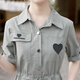 
Sibaiser 2025 summer new women's slit mid-length dress waist-hugging and slimming shirt skirt skirt