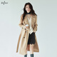 Eveli (eifini) endorsed by Jiang Xin, the same model as the star, classic double placket lapel long windbreaker for women, autumn British style commuter jacket, Twilight Camel S 80-110Jin Jin is equal to 0.5 kg
