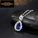 Yage sapphire pendant for women Japanese and Korean sterling silver plated 18k gold colored gemstone necklace precious gem tanzanite accessories