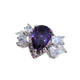 Library selected purple zircon 5A super flash fire color copper plated K gold color retention LY03 simulated tanzanite gemstone ring 06 main stone 10*8mm US size 6