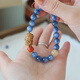 Yilan New Chinese style natural blue crystal heather Nanhong Laoshan sandalwood bracelet New Year good luck rice bracelet hand circumference 13-14cm