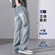 
Woodpecker American retro jeans men's trendy brand spring 2025 new loose straight flared pants casual versatile trousers 9901# retro blue XL