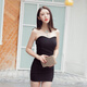 Die Nisi-Nachtclub Sommer Neuen Stil mit Brustpolster außerhalb schulterfreier Brustrock mit Temperament und lassen Sie Sie schlank und sexy eng mit Hüftpackrock einstufigem Kleid weiß (mit Brustpads) M (95-105jin [Jin gleich 0,5 kg]))