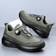 Shukaren Herrenschuhe 2025 Frühling Dicker Sohle rotierender Knopf Sport trendige Schuhe für Herrenbergsteiger Daddy Schuhe Winter plus Samt Outdoor Weiche Sohle L3527 Schwarz plus Samt 38 Lederschuhe Größe