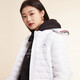 Tommy Hilfiger女绗缝拼色镶边轻暖合身连帽棉服夹克外套MP897 白色OPT XS