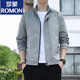 Romon (Romon) Spring and Autumn Men's Flin Coat Men's 2025 nueva chaqueta de cuello de pie de pie moderno y versátiles de chaqueta casual de Windbreaker 686 [negro] 4xl [sugerido 155-170Jin [Jin equivale a unos 0.5 kg]]]