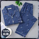 Cat Man Pure coton pyjamas Spring et automne Cardigan à manches longues à grande taille de grande taille et jeune vêtements de maison pour hommes et hiver Style 829 L Recommandation: 120 Jin [Jin est égal à 0,5 kg] ou moins