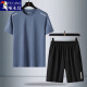 
Woodpecker (TUCANO) summer ice silk quick-drying short-sleeved T-shirt men's sports suit young middle-aged and elderly casual loose dad top t T8802 dark blue K719 [short-sleeved + trousers] 3XL (155-170Jin [Jin equals 0.5 kg])
