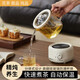 Health Companion Twill Mini Health Cup Multifunctional Electric Stew Cup Health Kettle Electric Cup Glass Cup Strip Decoction Cup Milky White 0.6L With Tea Leaking Style