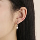 Old silversmith s925 silver freshwater pearl earrings for women, small earrings for girlfriends to have their ears pierced, Chinese Valentine's Day gift, pearl and white earrings