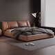 München Lederbett, Doppelbett 1,8 m 2 m Hauptschlafzimmer, großes Bett, minimalistischer Stil weicher Beutel High Box Lagerbett 673