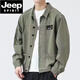 Jeep Spirit Jacket Men's Spring y Autumn 2025 Camisa nueva Lapa de la chaqueta de trabajo para hombres de otoño Autumn Jacket Top [Versión de actualización] K12806 Khaki M [recomendado 90-120Jin [Jin iguala 0.5 kg]]]