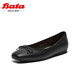 
Bata light mouth single shoes women's 2025 spring sheepskin ballet single shoes 25123AQ5 black 38