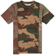 OFF WHITE men and women universal cotton camouflage splicing printed short-sleeved T-shirt OMAA056 F18185042 9901 Camouflage green S