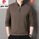 Pierre Cardin Herren-Stand-up-Kragen Sweatshirt für Frühling und Herbst 2025 NEUER LANGELEEVED T-SHIRT VERSATLE T-SHIRT STUFE POLO TOP Grey 9921 L 175/88A
