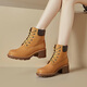 Timberland Martin Boots Frauenschuhe Frühling und Sommer im Freien Wanderschuhe High Top Kicks Paar große gelbe Stiefel Freizeitschuhe 8168r A25bs231/5cm Absatz 36
