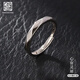 Old silversmith men's index finger s925 silver ring single ring geometric section personality versatile trendy men's silver ring