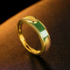 DL 1998 Fat Donglai same style Vietnamese alluvial gold plain ring, grab gold, unisex, inlaid with green jade ring, opening can be set, inlaid with green jade/ring 7.656 grams, one day loss, with opening adjustable