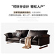 Harmony Dujiang Medium-old style oil wax leather sofa head layer cowhide small yellow cowhide living room small apartment straight high foot 2025 new style thickened oil wax leather three-person seat 2.2m