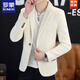 ROMON corduroy suit men's handsome high-end spring and autumn single suit jacket slim and casual spring and autumn velvet thickened small suit off-white 185 3XL