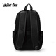 Walker Shop [Brand Selection] Men's Backpack Simple Large Capacity Computer Bag Backpack Men's Backpack Waterproof Travel Bag Black