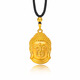 Popu's new Buddha head pendant gold-plated silver pendant 18K gold solid simulation natal Buddha head necklace for men and women Buddha head pendant + gold beads black rope