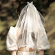 Sweet spots white veil headdress get marriage proposal photo props bride marriage engagement registration main wedding dress female puffy yarn
