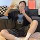 猫人情侣夏季纯棉卡通短袖睡衣家居服可外穿 AQT#682 M 女款(建议80-100斤)
