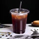 Disposable coffee and milk tea cup with lid, special cold drink plastic drink cup, water cup, homemade drink packaging and thickening PP coffee and milk tea cup 350ml 15 pieces