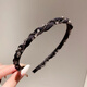 Xianyi black high-end hairband, thin style, 2025 new style headband, high-end braided hairpin, French fashion headwear, black rhinestone thin edge hairband