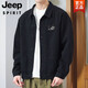 JEEP SPIRIT外套男款春秋季2025新款衬衫翻领秋装男士工装夹克初秋褂子上衣服 【升级版】K12806黑色 3XL 【建议155-168斤】