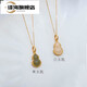 Tanhai Hetian Jade Pendant Women's Gourd Jade Necklace S925 Sterling Silver Gold Inlaid Jade Green White Jade Pendant Clavicle Chain Sapphire Style