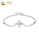 China Gold (CHINA GOLD) four-leaf clover bracelet pt950 platinum new plain chain for women's Valentine's Day birthday gift for girlfriend and wife four-leaf clover platinum bracelet about 2.95g
