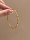 France's Michelle France Michelle Aperture Round Bead Bracelet 18K Gold Plain Circle Smooth Living Bracelet 18K Gold Bracelet Thin and Elegant