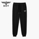 BOY LONDON trendy trousers couples black printed bouquet feet breathable casual pants N15903 black XS