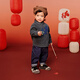 Mini Bala shirt for boys and girls Spring anti-static polar fleece top New Year intangible cultural heritage joint cold gray 20505 80