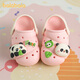 Balabala children's slippers for girls summer baby cute panda slippers for little girls indoor home boys anti-slip clogs pink 23 inner length 15cm (150) suitable for feet 14cm long