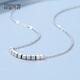 Misu pt950 platinum necklace women's broken silver couple new small sugar cube platinum clavicle chain light luxury set chain for girlfriend 10 sugar cubes weight 3.5-3.7g, about 42+3cm long