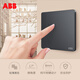 Shantou Lincun ABB switch socket Junzhi space gray one open two open five-hole USB pure flat panel household dark positive five-hole AZ207-MG 1 piece